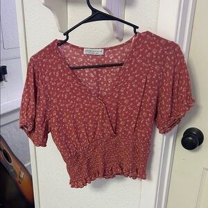 Paper Crane Women's Red Floral Blouse